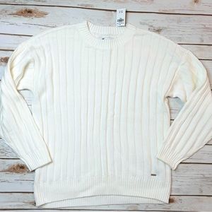 Hollister Women’s Ivory Rib Sweater Size S Small NWT
